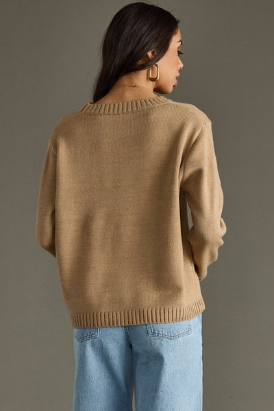 Tan Whiskey Weather Sweater Top