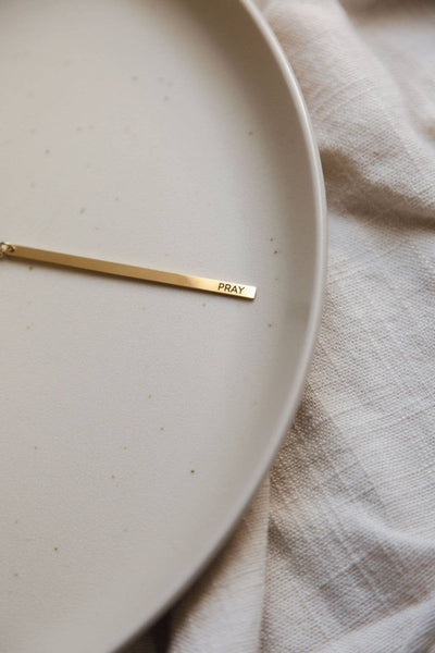 Pray Minimal Bar Necklace