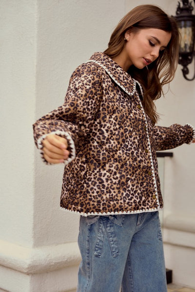 Vintage Quilted Leopard Jacket
