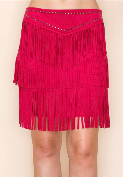 Fringe Mini Skirt