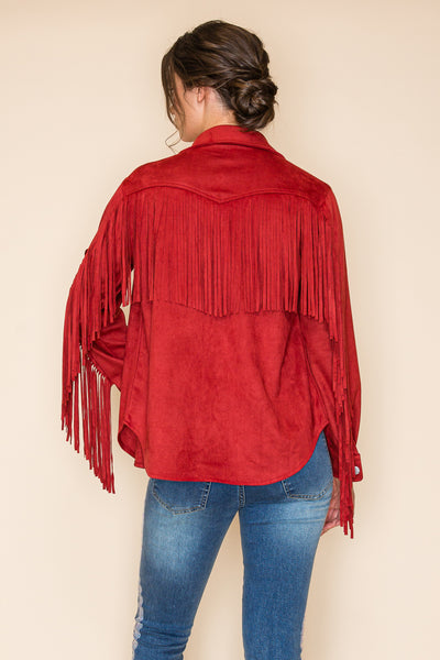 Western Suede Fringe Shirt