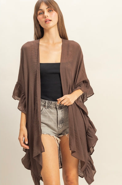 Ruffle Bohemian Duster Cardigan
