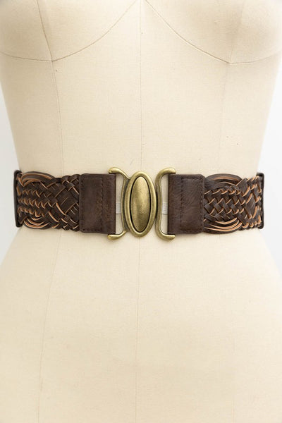 Braided Elastic Oval Buckle Belt