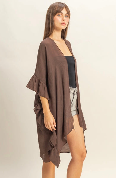Ruffle Bohemian Duster Cardigan