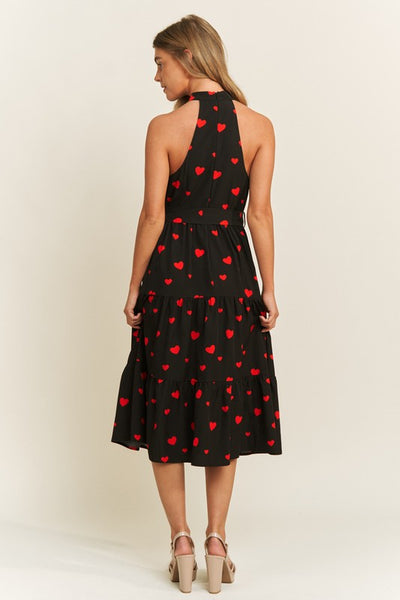 Heart Print Halter Dress