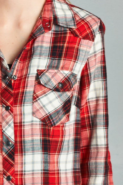 Plaid Snap Button Shirt