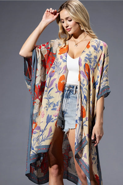 Zephylily Floral Kimono Cardigan