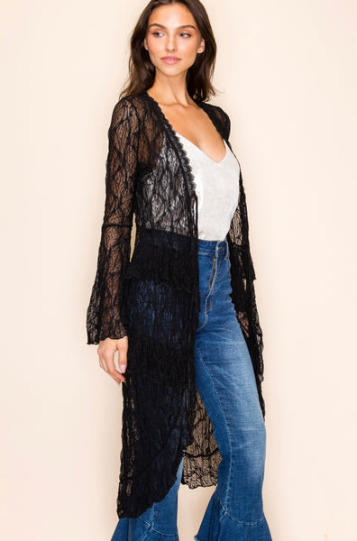 Western Long Lace Cardigan