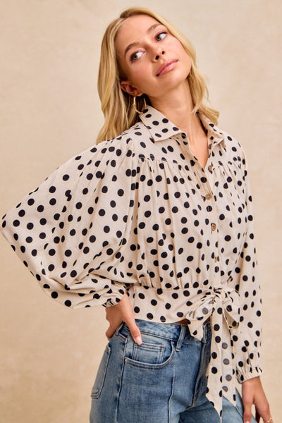 Preorder Polka Dot Tie Top
