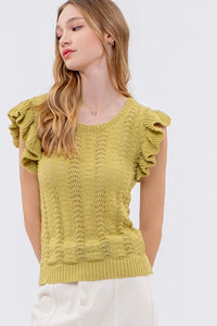 Kiwi Back Tie Crochet Top