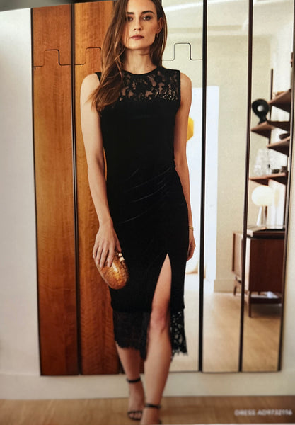 Preorder Black Velvet Midi Dress