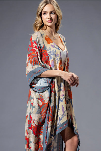 Zephylily Floral Kimono Cardigan