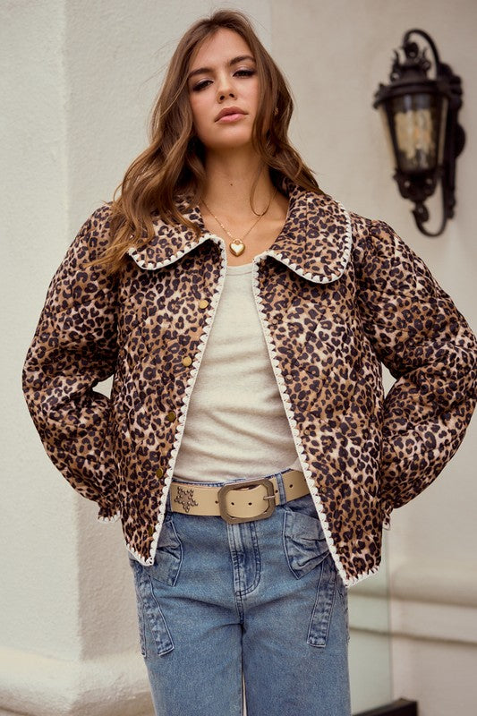 Vintage Quilted Leopard Jacket