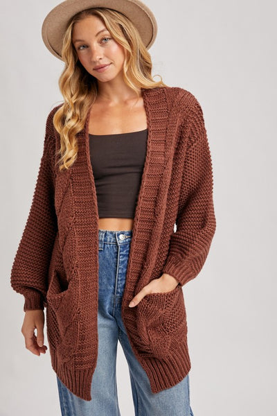 Chunky Lantern Sweater Cardigan