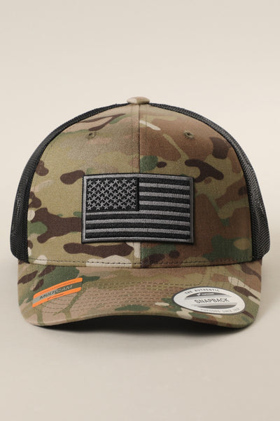 Flexfit Camo Flag Patch Hat