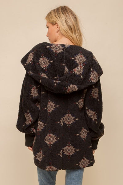 Fuzzy Soft Hooded Jacket