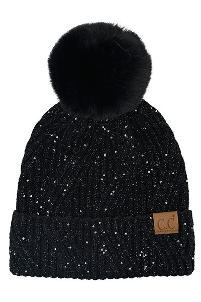 Sequin Beanie Hat