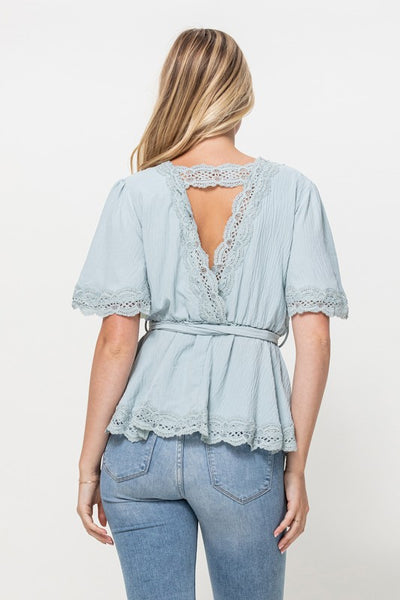 Lace Ruffle Bottom Top