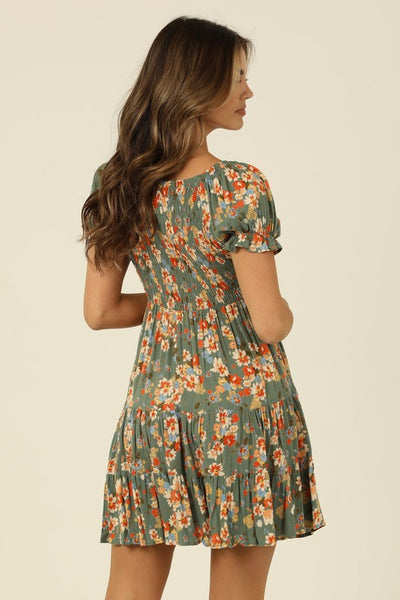 Angie Smocked Floral Dress