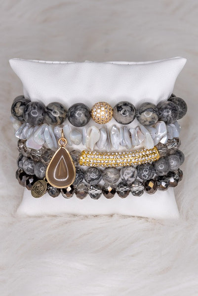 Ghana Gray Stretch Bracelet