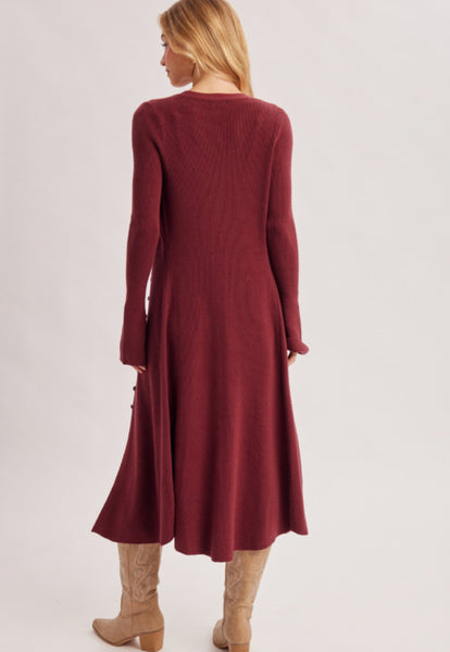 Button Down Ribbed Dress