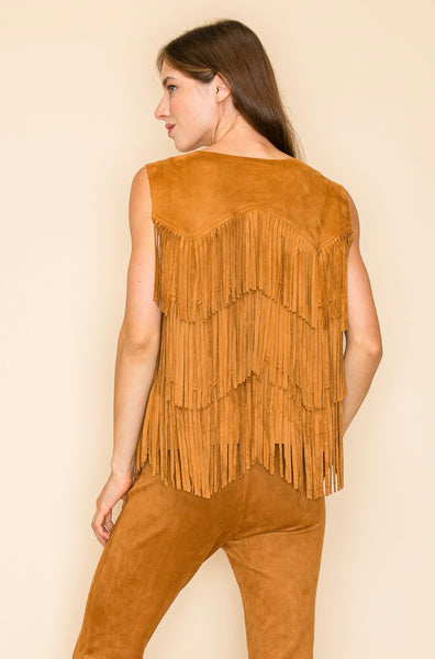 Western Fringe Vest Top