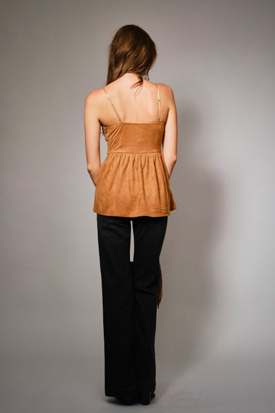 Preorder Faux Suede Lace Bralette Top