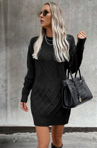 Round Neck Sweater Dress