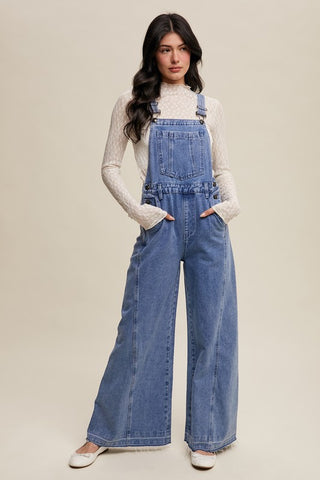 Preorder Remi Wide Leg Denim Overalls