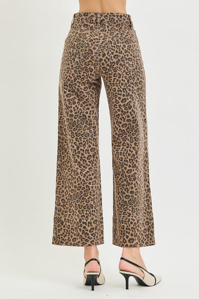 Preorder Risen Tummy Control Brown Leopard Jeans