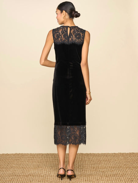 Preorder Black Velvet Midi Dress