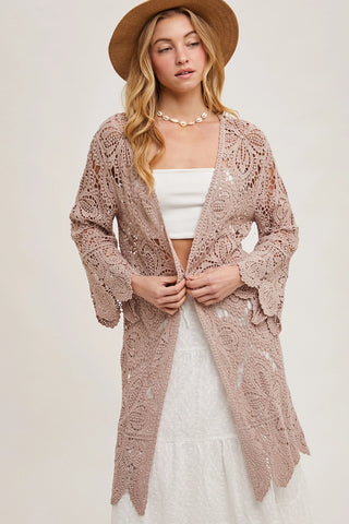 Pen Crochet Bell Sleeved Cardigan