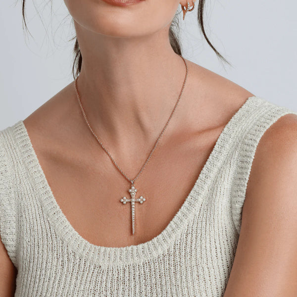 Athena Pearl Cross Necklace