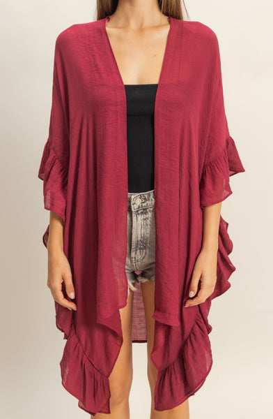 Ruffle Bohemian Duster Cardigan