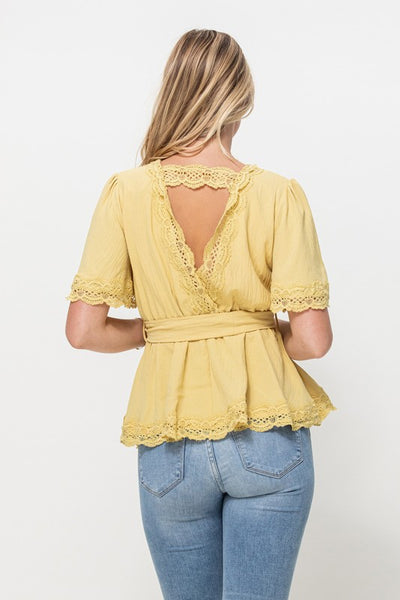 Lace Ruffle Bottom Top