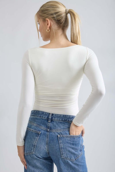 Boat Neck Knit Top