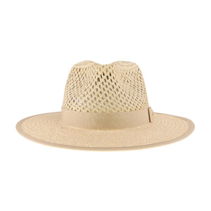 Open Weave Bow Trim Panama Hat