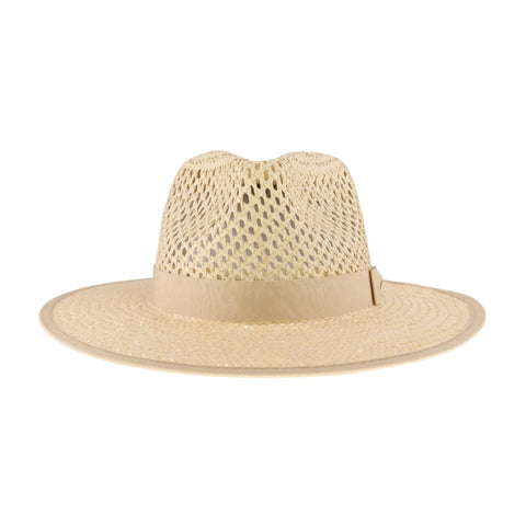 Open Weave Bow Trim Panama Hat