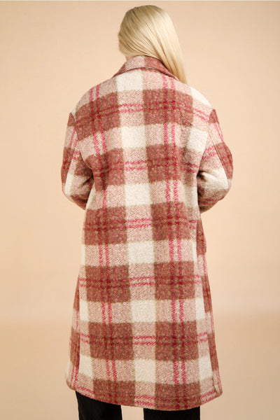 Oversized Soft Plaid Coat