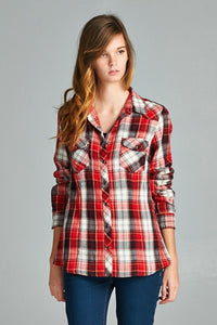 Plaid Snap Button Shirt