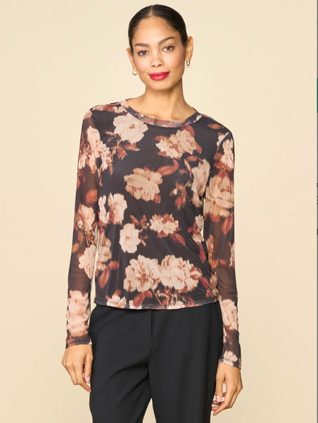 Floral Printed Mesh Top