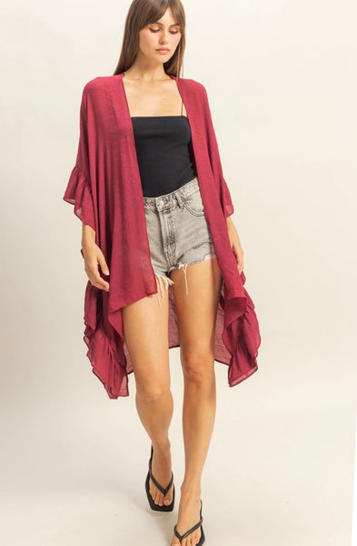 Ruffle Bohemian Duster Cardigan