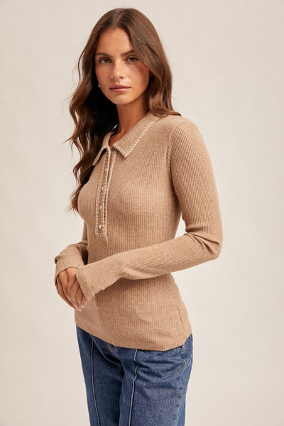 Stitch Collar Rib Top