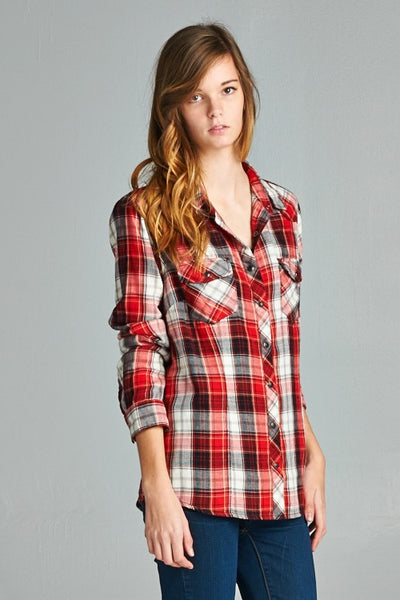 Plaid Snap Button Shirt