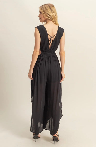 Cutout Curved Hem Jumpsuit