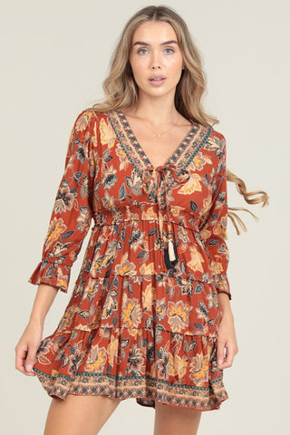 Butter Brown Tiered Dress
