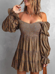 Off The Shoulder Puff Sleeve Dress