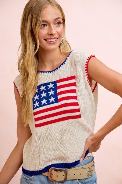 4th Of July Stitch Knit Top