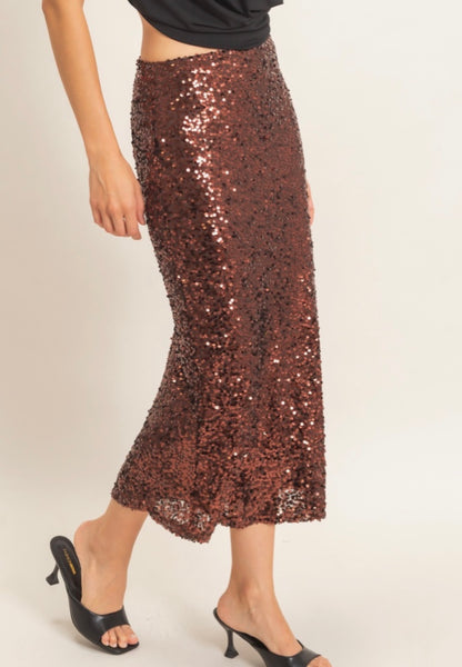 Sequin Midi Skirt