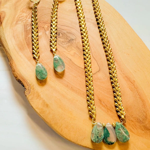 Roman Moss Agate Necklace